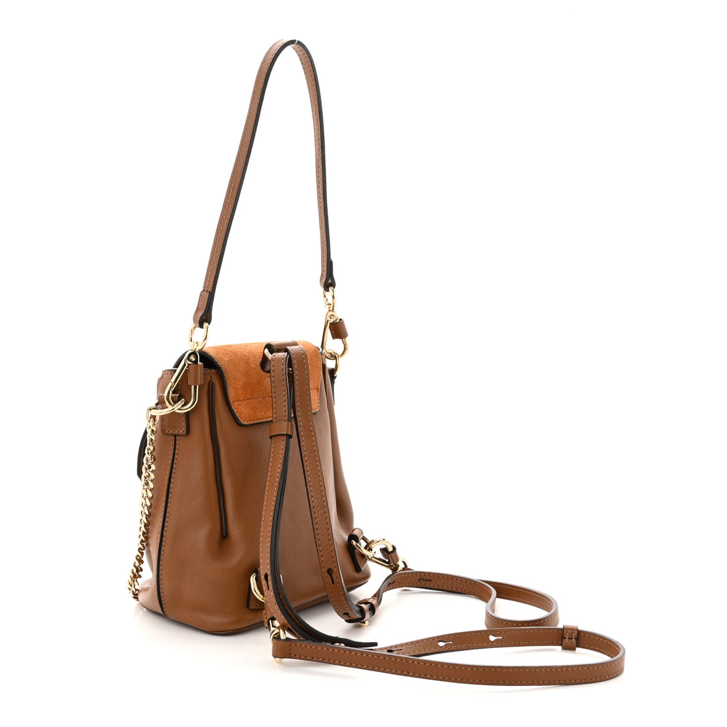 Suede Calfskin Mini Faye Backpack Tan