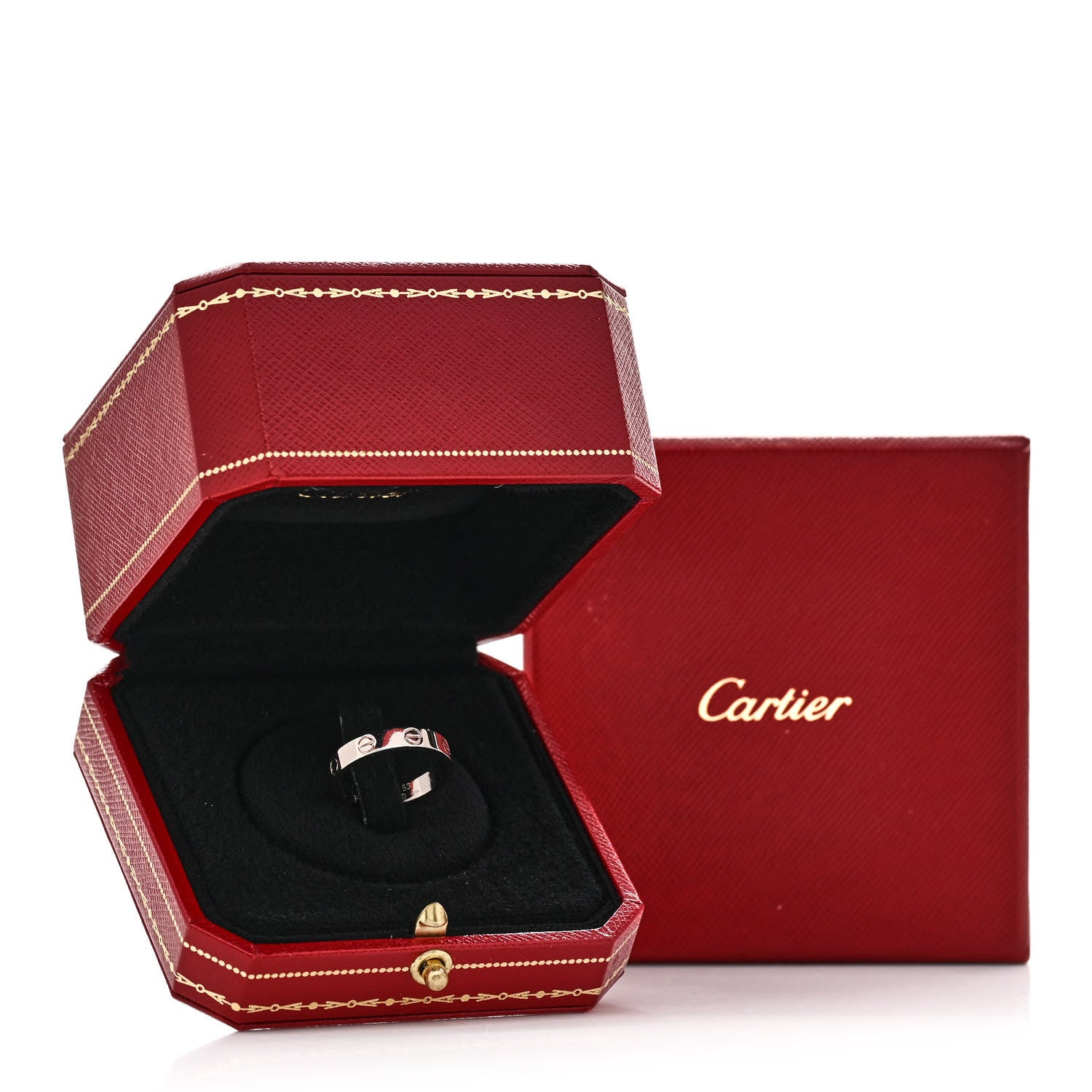 Cartier 18K White Gold 3.5mm LOVE Wedding Band Ring 53 6.5 5 of 5
