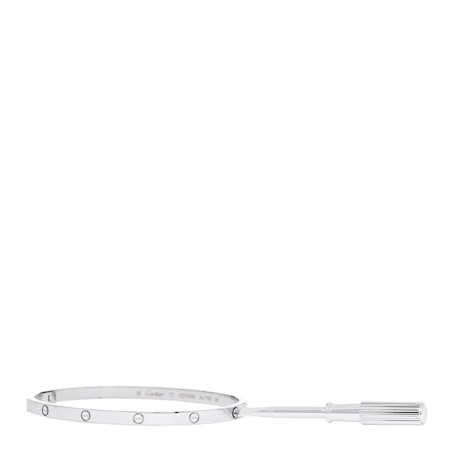 Cartier 18K White Gold Small LOVE Bracelet 17 7 of 7