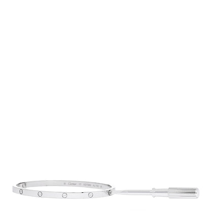 Cartier 18K White Gold Small LOVE Bracelet 17 7 of 7