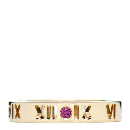 Tiffany 18K Yellow Gold Ruby Atlas Pierced Ring 53 6.25 1 of 5