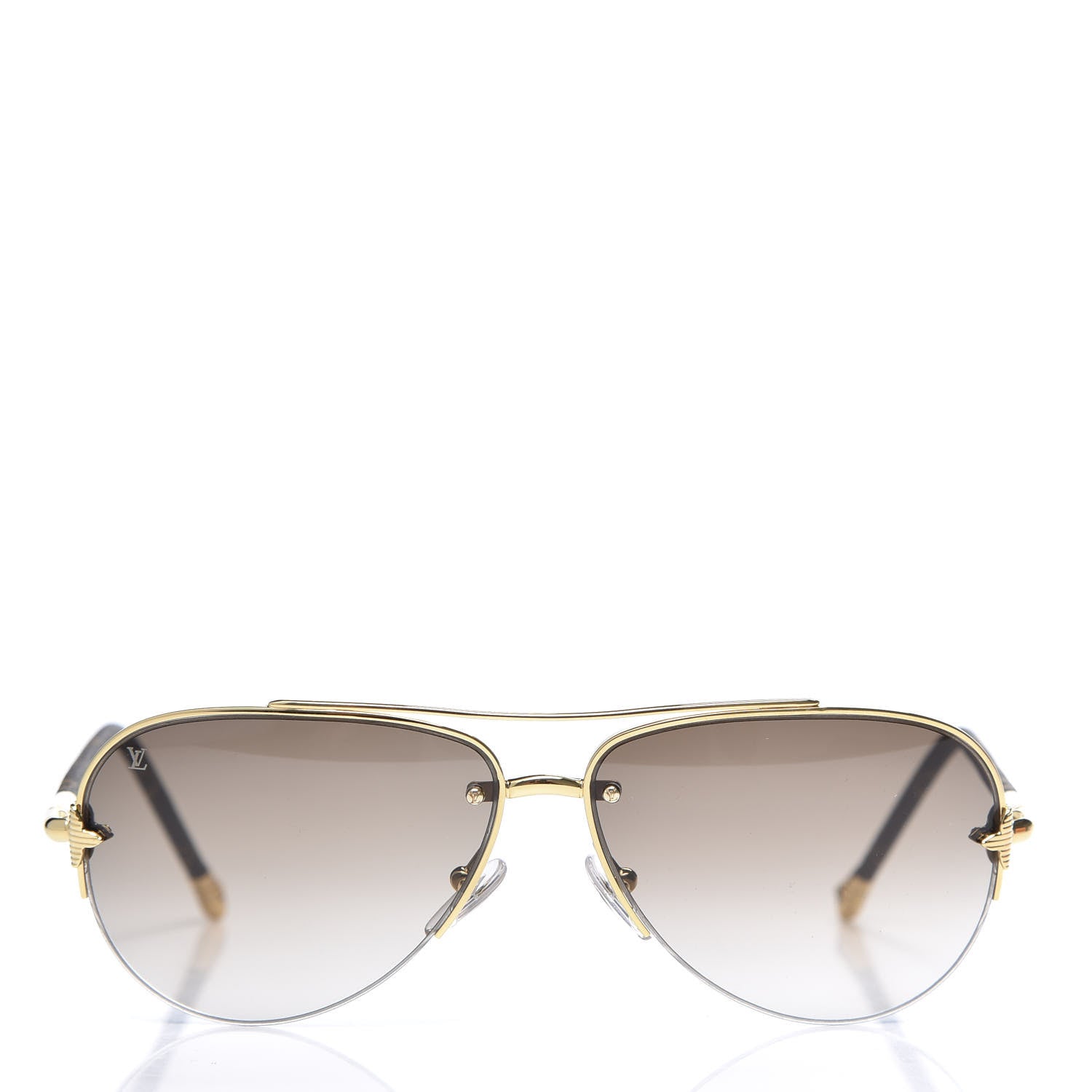 Louis Vuitton Monogram Petite Viola Pilote Aviator Sunglasses Z0571U Brown 2 of 8