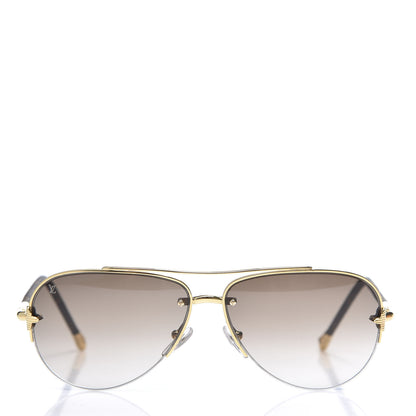 Louis Vuitton Monogram Petite Viola Pilote Aviator Sunglasses Z0571U Brown 2 of 8