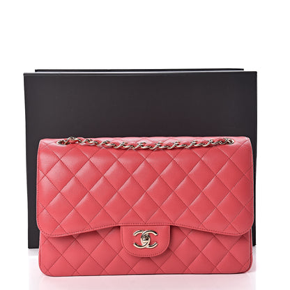 Chanel Caviar Quilted Jumbo Double Flap Dark Pink 12 of 12