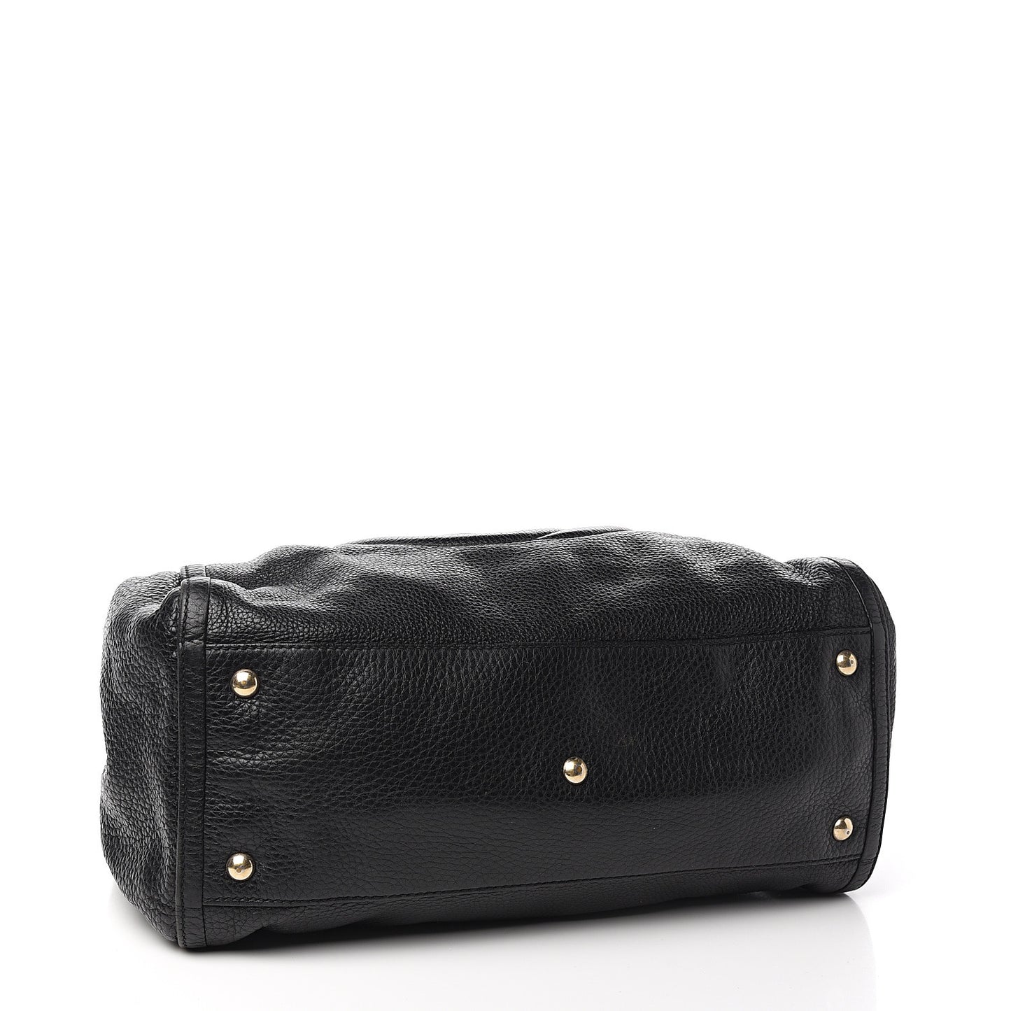 Pebbled Calfskin Medium Soho Shoulder Bag Black
