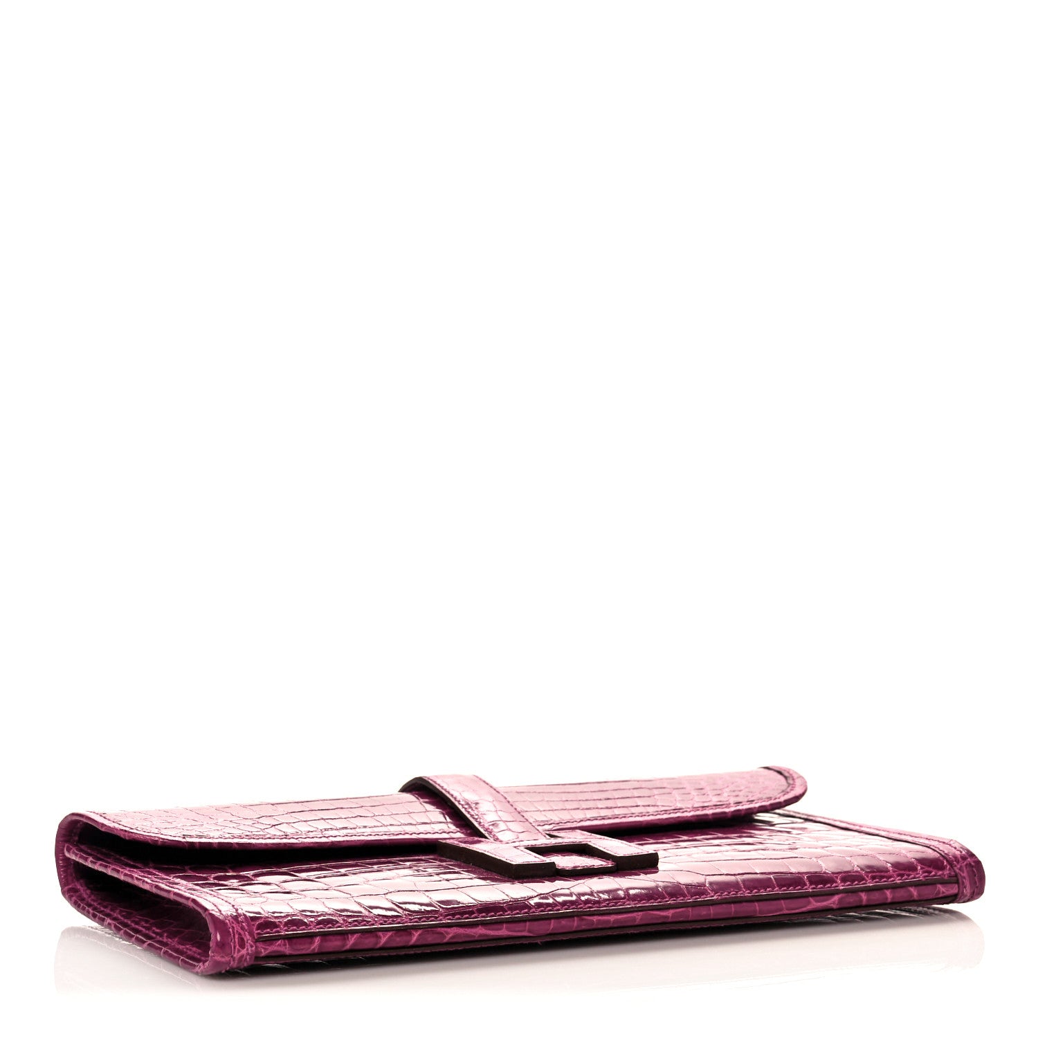 Hermes Shiny Niloticus Crocodile Jige Elan 29 Clutch Rose Scheherazade 7 of 10