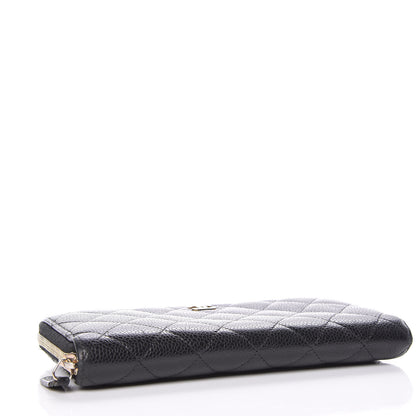 Chanel Caviar Quilted Large Zip Around Wallet Black 4 of 14