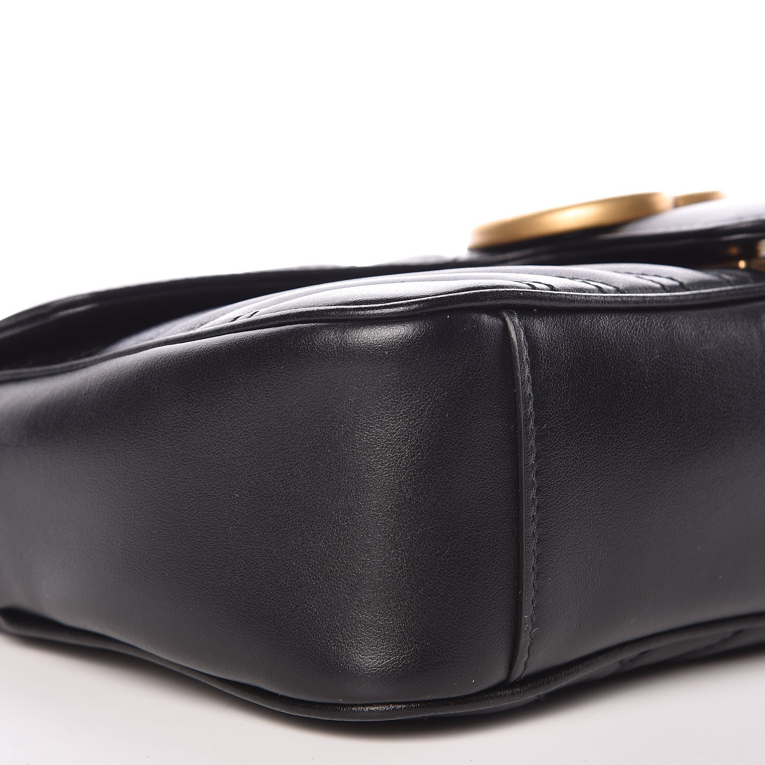Gucci Calfskin Matelasse Small GG Marmont Shoulder Bag Black 10 of 11