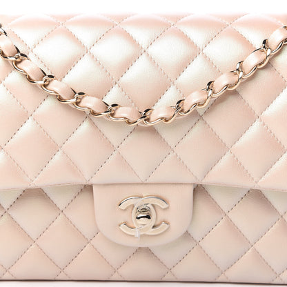 Chanel Iridescent Calfskin Quilted Medium Double Flap Beige 10 of 11