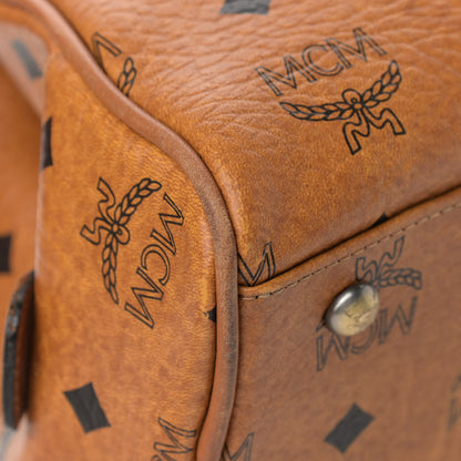 MCM Visetos Pocket Satchel Cognac 10 of 13