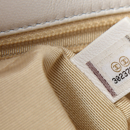 Chanel Goatskin Quilted Large 19 Flap White 6 of 10