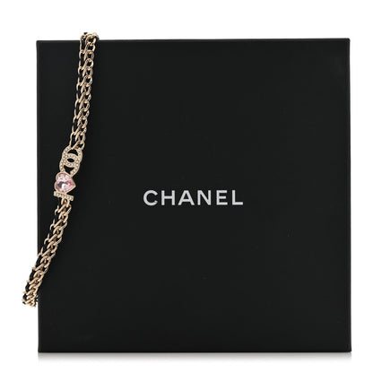 Chanel Metal Lambskin Crystal I Hear CC Choker Necklace Gold Black 5 of 5