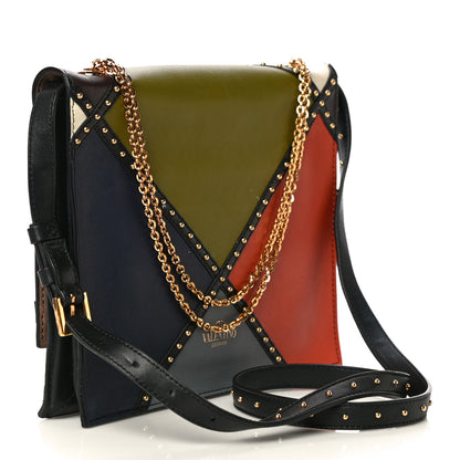 Valentino Garavani Calfskin Studded Colorblock Patchwork Shoulder Bag Multicolor 3 of 16