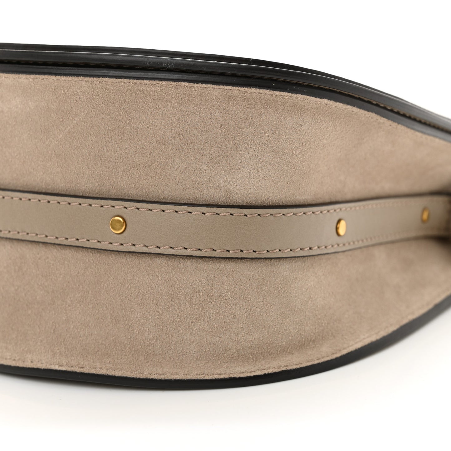 Calfskin Suede Medium Nile Bracelet Bag Motty Grey