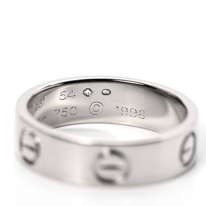 Cartier 18K White Gold 5.5mm LOVE Ring 54 6.75 9 of 10