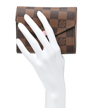 Louis Vuitton Damier Ebene Victorine Wallet Rose Ballerine 2 of 7