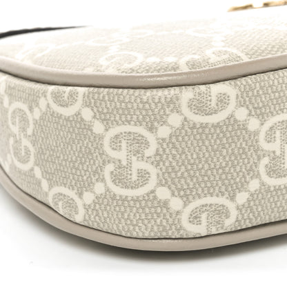 Gucci GG Supreme Monogram Textured Dollar Calfskin Web Mini Ophidia GG Handbag Beige Mystic White Oatmeal 9 of 10