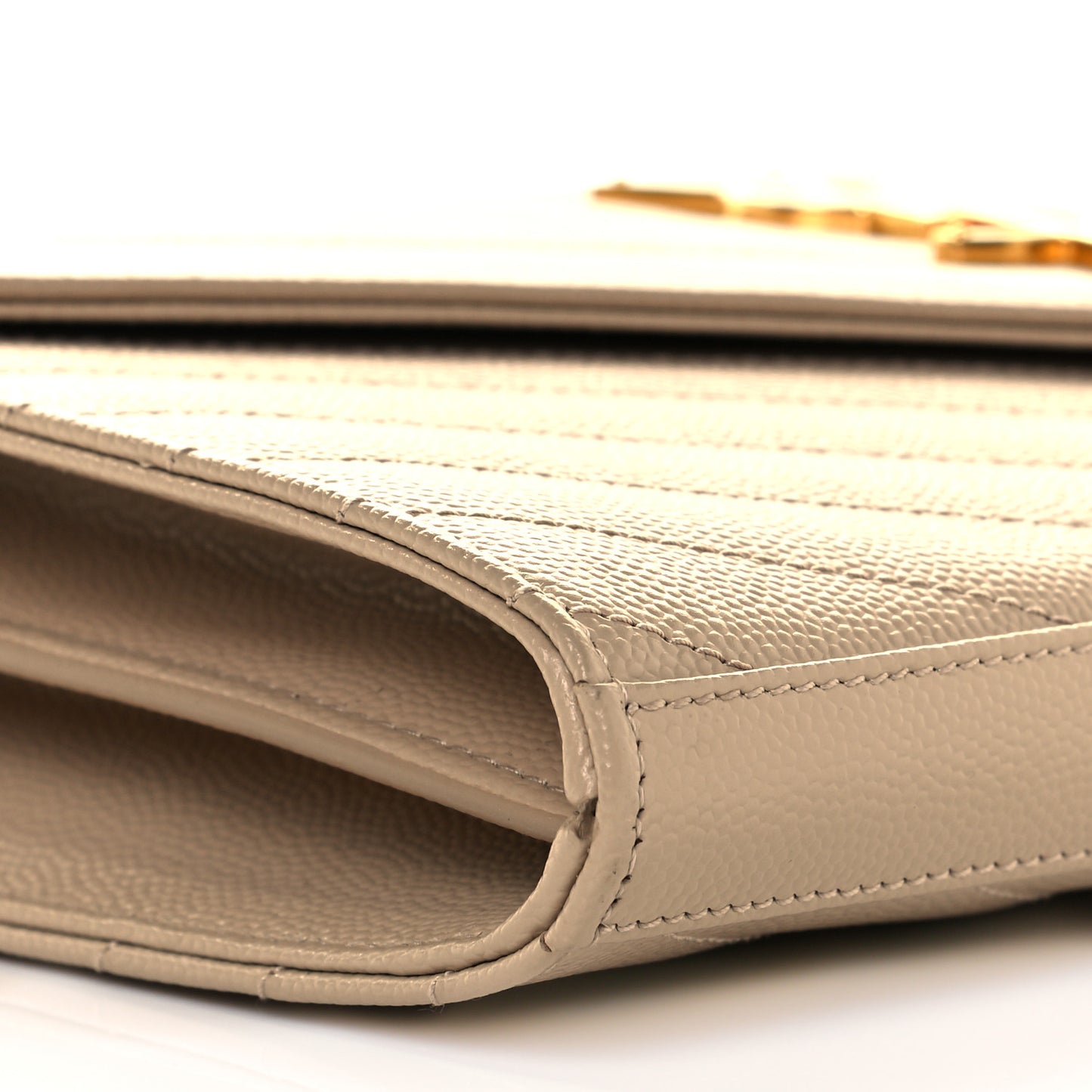 Grain De Poudre Matelasse Chevron Monogram Chain Wallet Nude Powder