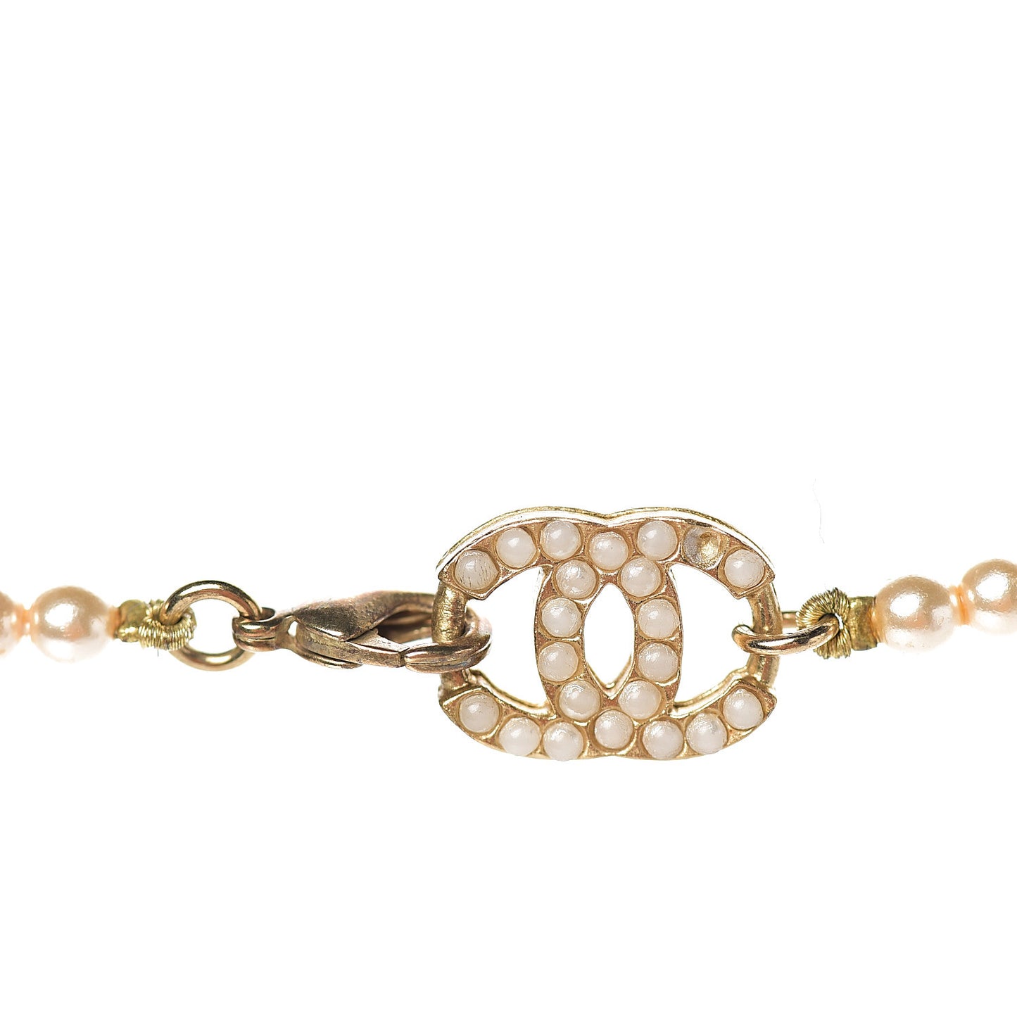 Pearl CC Palm Tree Necklace Gold