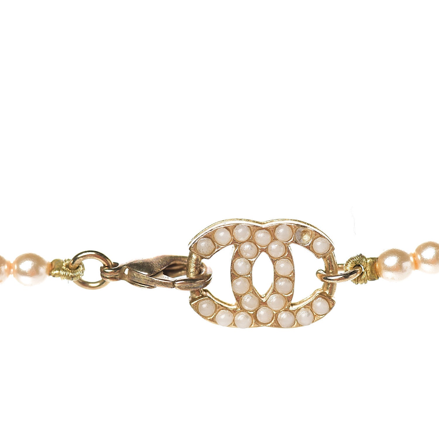 Chanel Pearl CC Palm Tree Necklace Gold 4 of 7