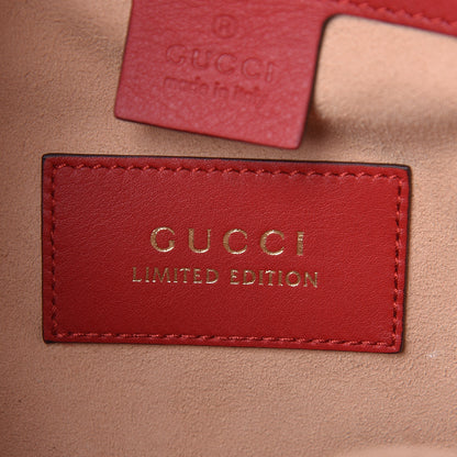 Gucci GG Supreme Monogram Web Kingsnake Heart Embroidered Small Day Backpack Red 8 of 15