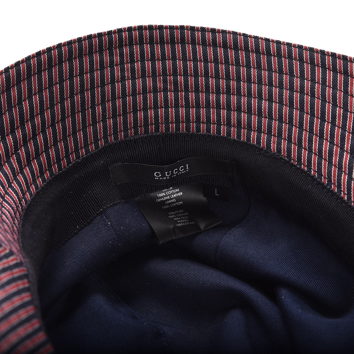 Gucci Cotton Stripe Bucket Hat L Red Black 6 of 8