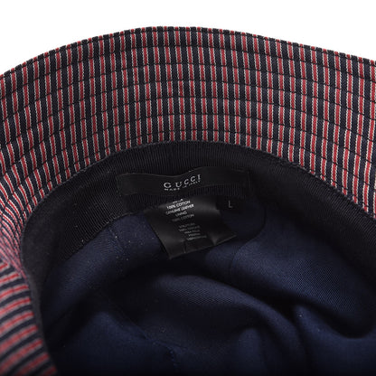 Gucci Cotton Stripe Bucket Hat L Red Black 6 of 8