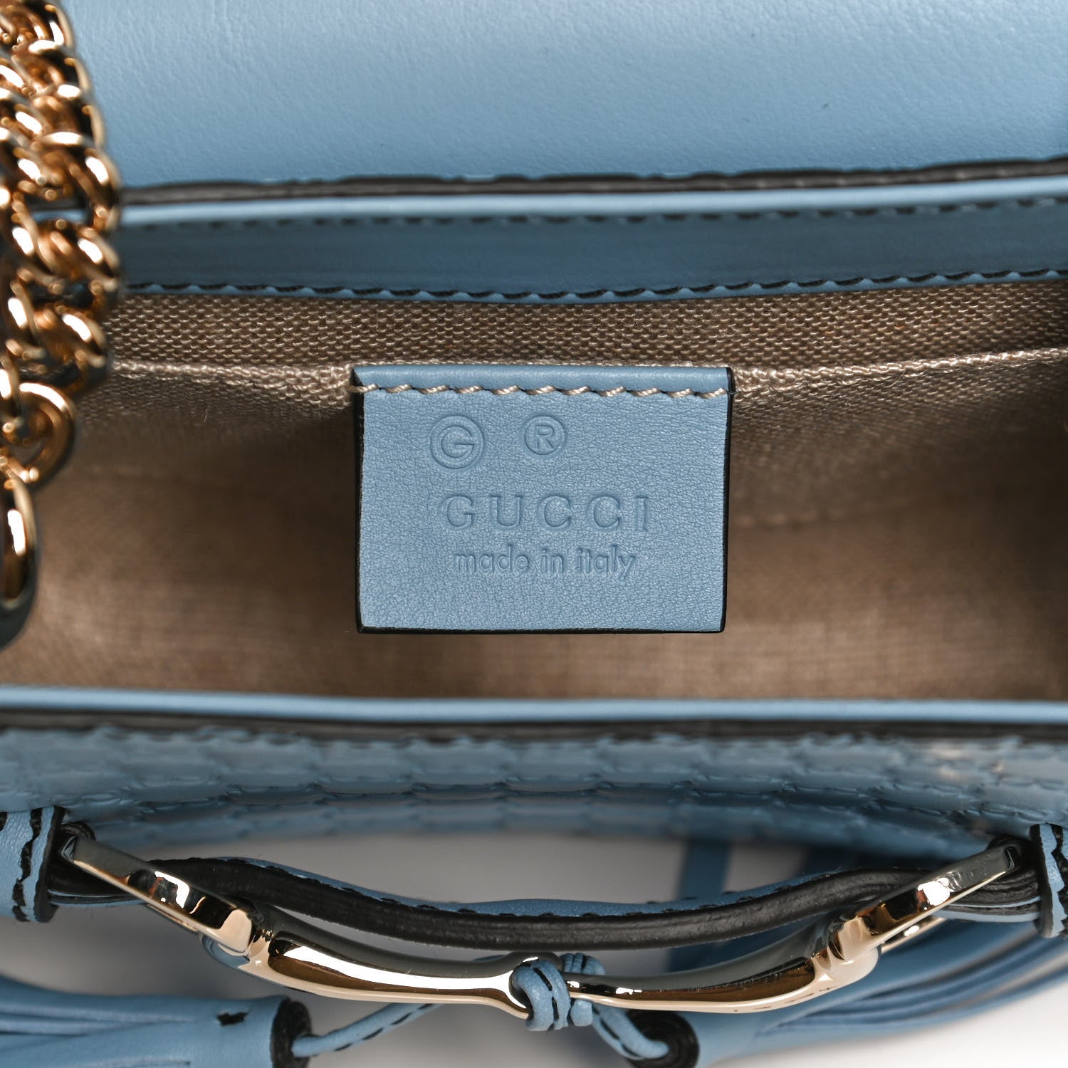 Gucci Soft Microguccissima Mini Emily Chain Shoulder Bag Mineral Blue 6 of 10