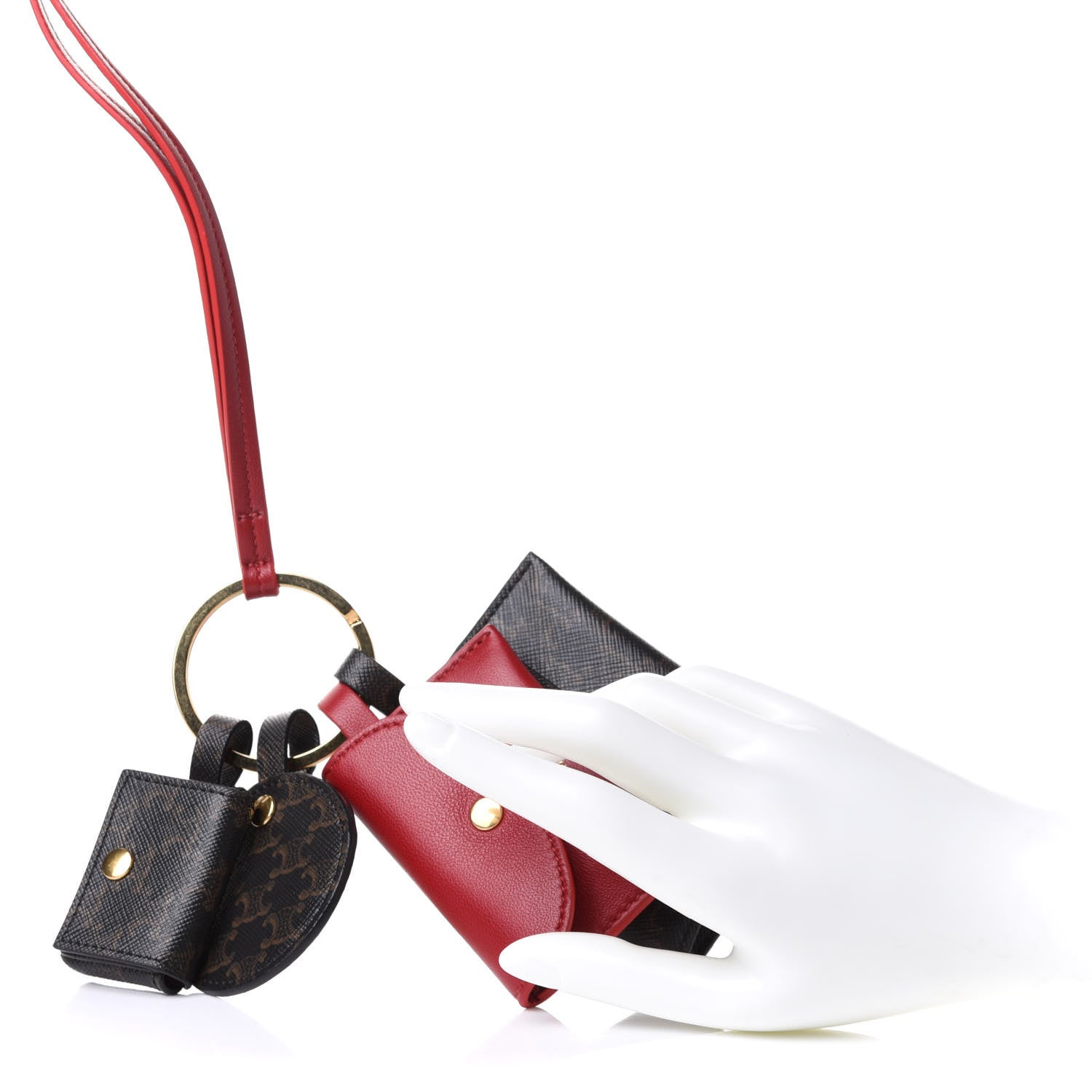 Celine Triomphe Lambskin Multi Key Ring Coin Card Case 2 of 8