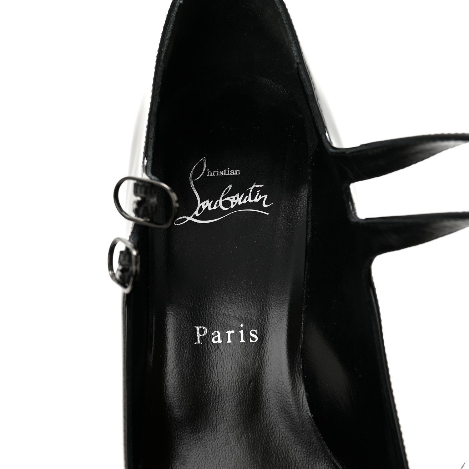 Christian Louboutin Patent Miss Jane Mary Janes 55 Pumps 39.5 Black 7 of 8