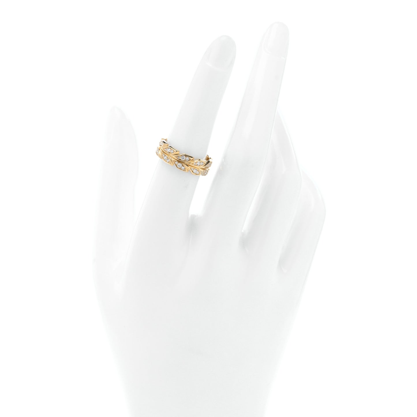 18K Yellow Gold Diamond Victoria Vine Band Ring 52 6