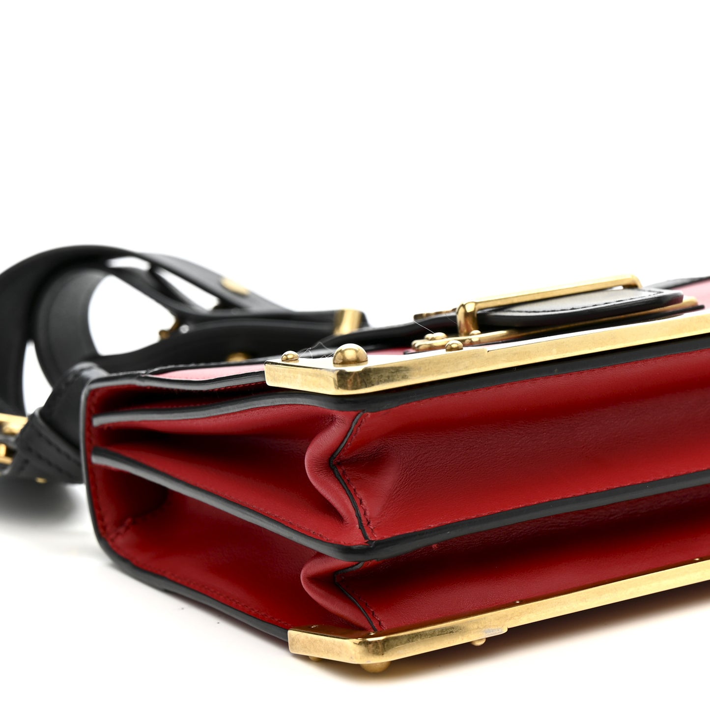 City Calfskin Saffiano Cahier Bag Fuoco Black