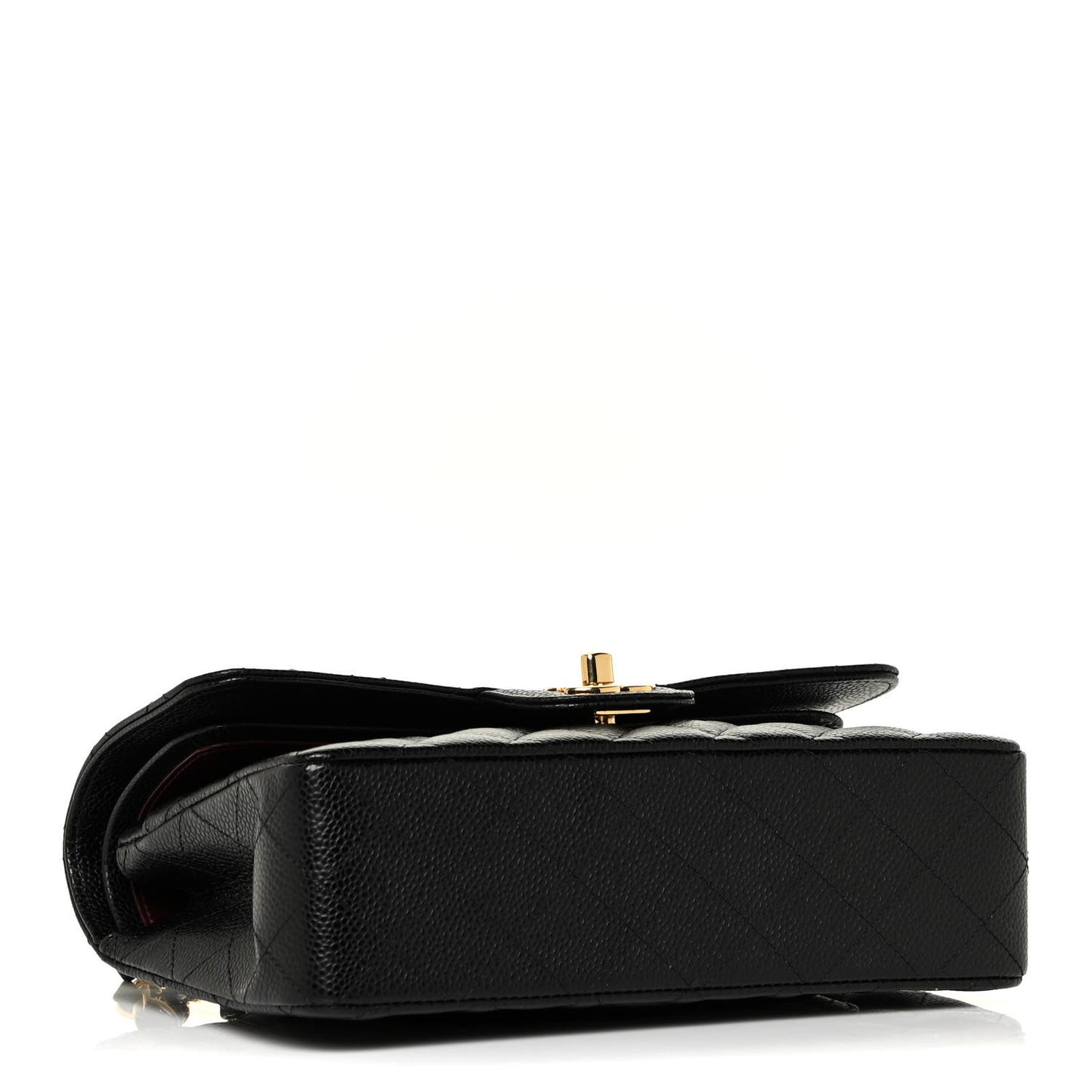 Caviar Quilted Small Double Flap Black