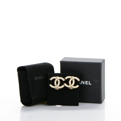 Chanel Metal CC Clip On Earrings Gold Silver 5 of 5