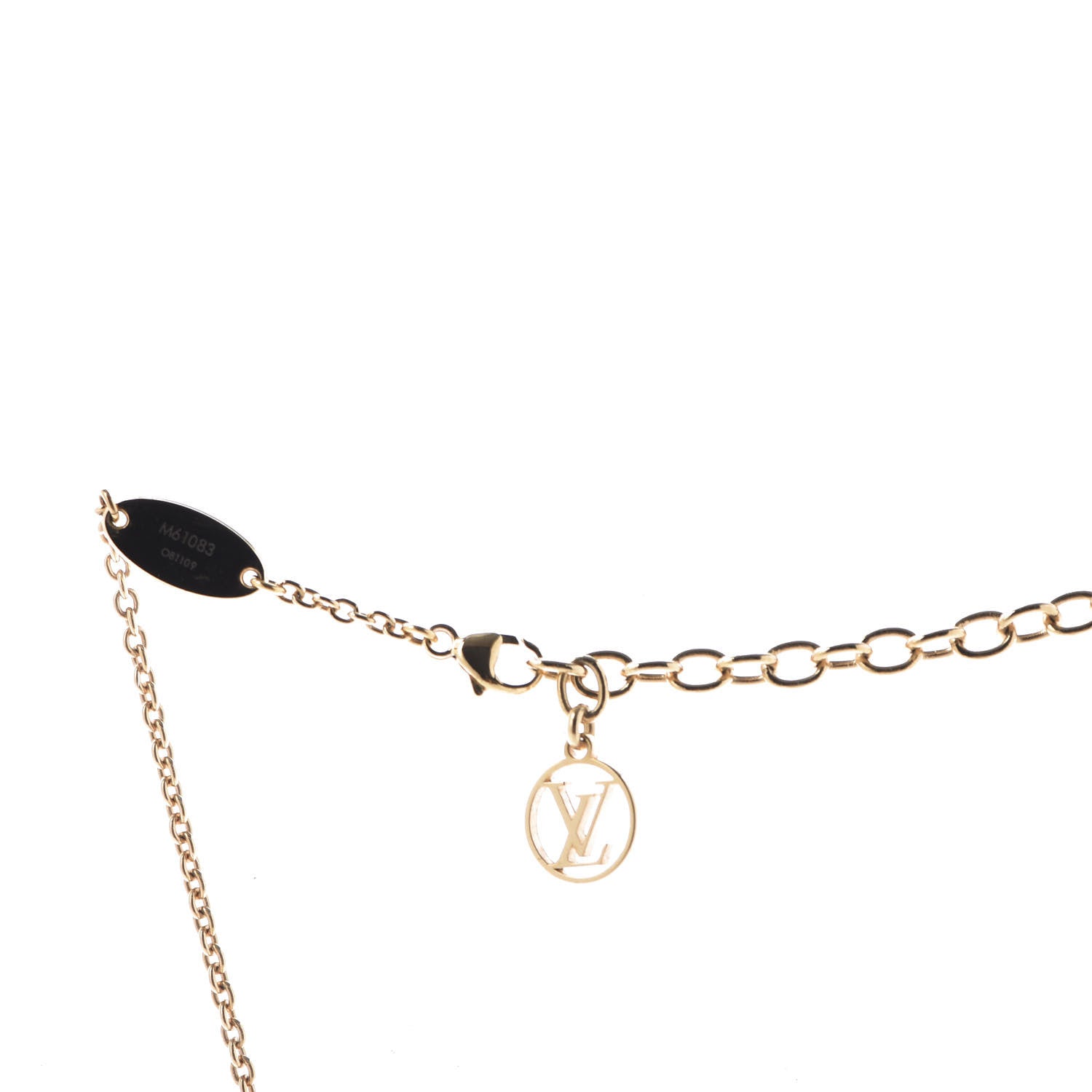 Louis Vuitton Essential V Necklace Gold 3 of 6