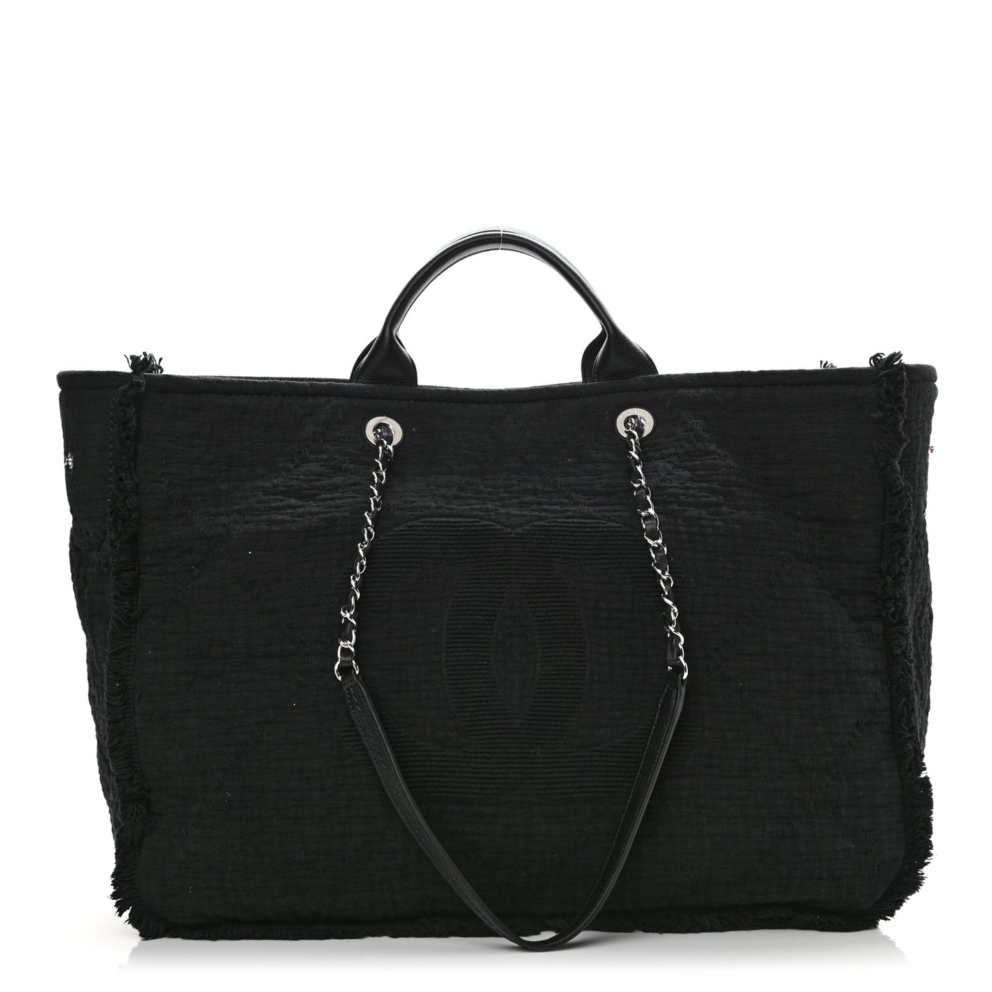 Canvas Extra Large Double Face Shopping Tote Black