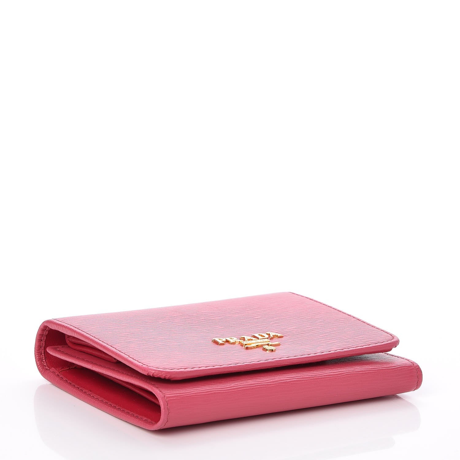 Prada Vitello Move Tri-Fold Compact Wallet Peonia 4 of 6