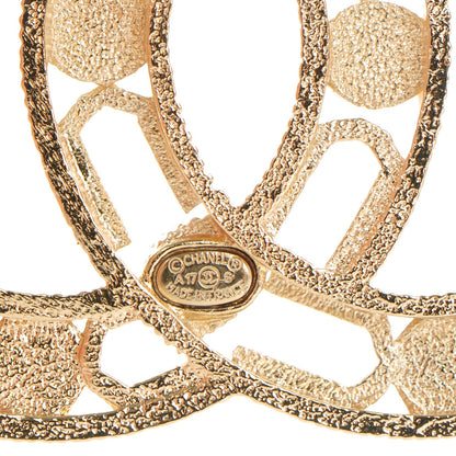 Chanel Pearl Crystal CC Brooch Gold Grey 4 of 4