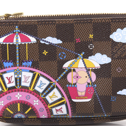 Louis Vuitton Damier Ebene 2020 Christmas Animation Big Wheel Mini Pochette Accessories Rose Ballerine 10 of 11