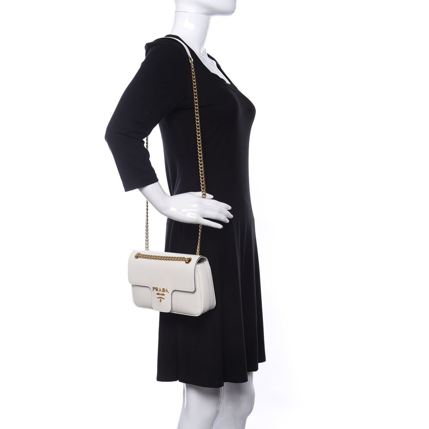 Saffiano Flap Shoulder Bag Talco