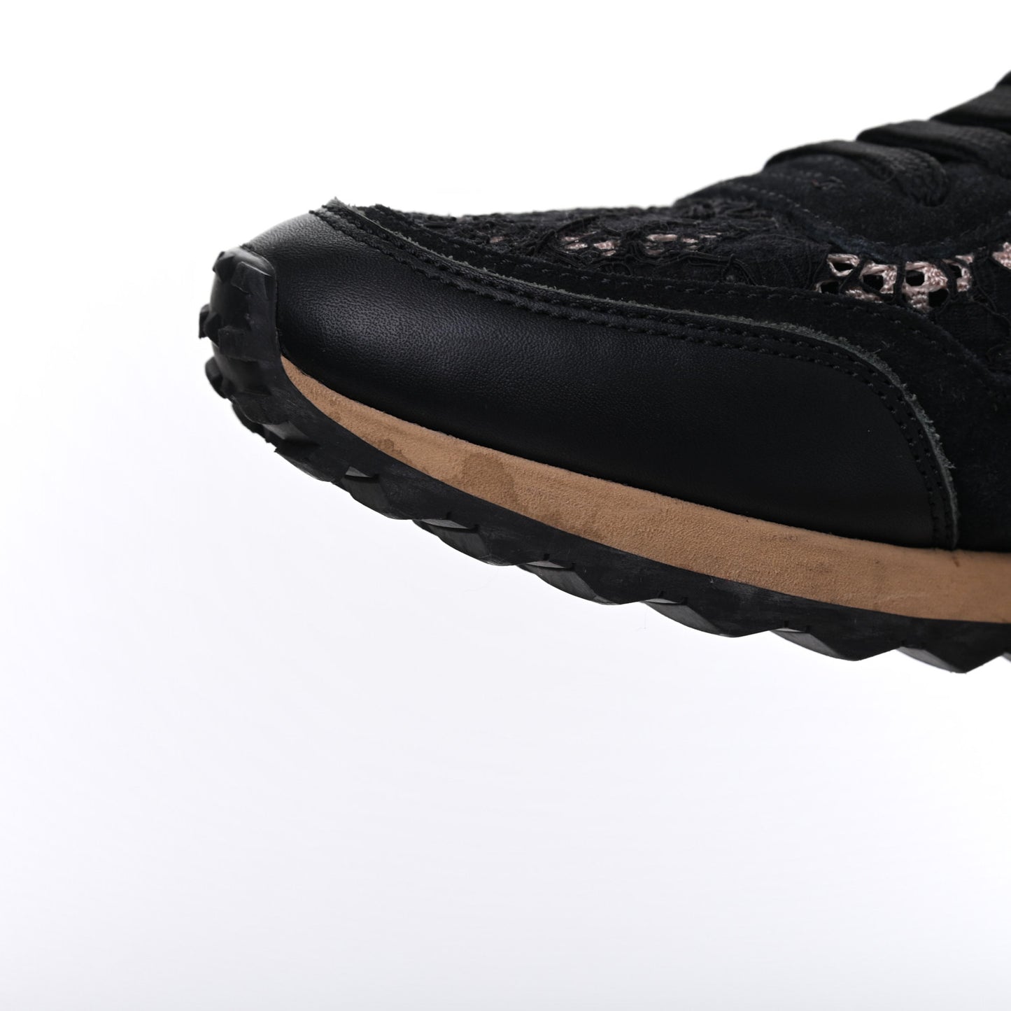 Macrame Lace Suede Womens Rockrunner Sneakers 36.5 Black