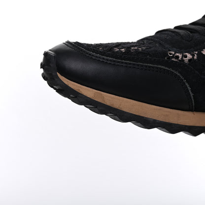 Valentino Garavani Macrame Lace Suede Womens Rockrunner Sneakers 36.5 Black 12 of 17