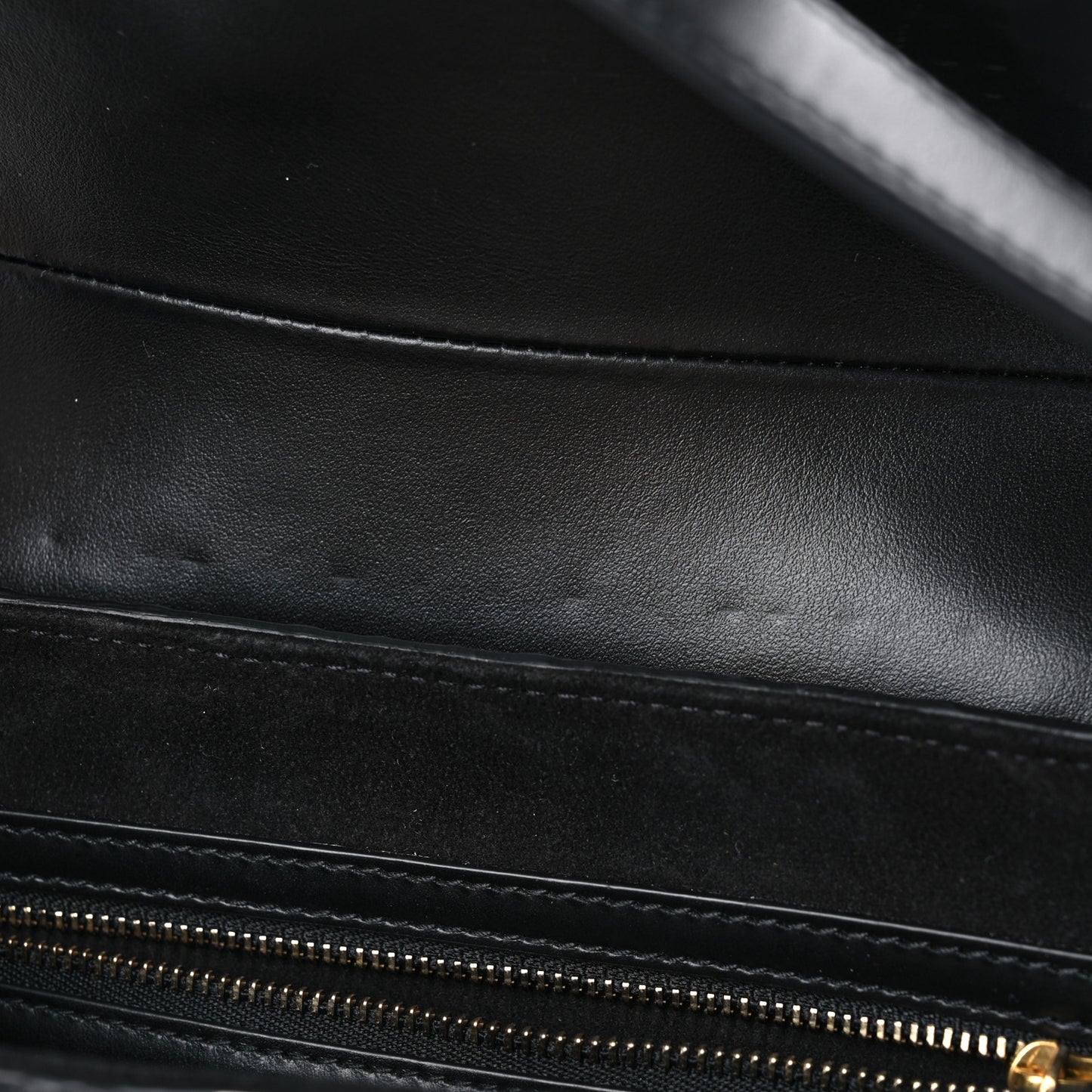 Calfskin Embossed Oblique Vibe Saddle Bag With Strap Black White