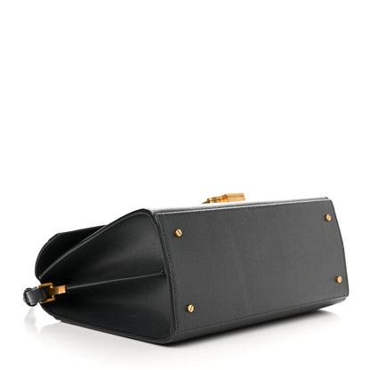 Saint Laurent Grain de Poudre Medium Classic Monogram Cassandra Top Handle Dark Smog 4 of 11