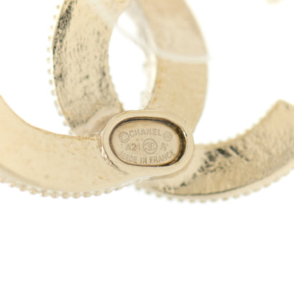 Chanel Pearl Crystal CC Earrings Gold 4 of 5