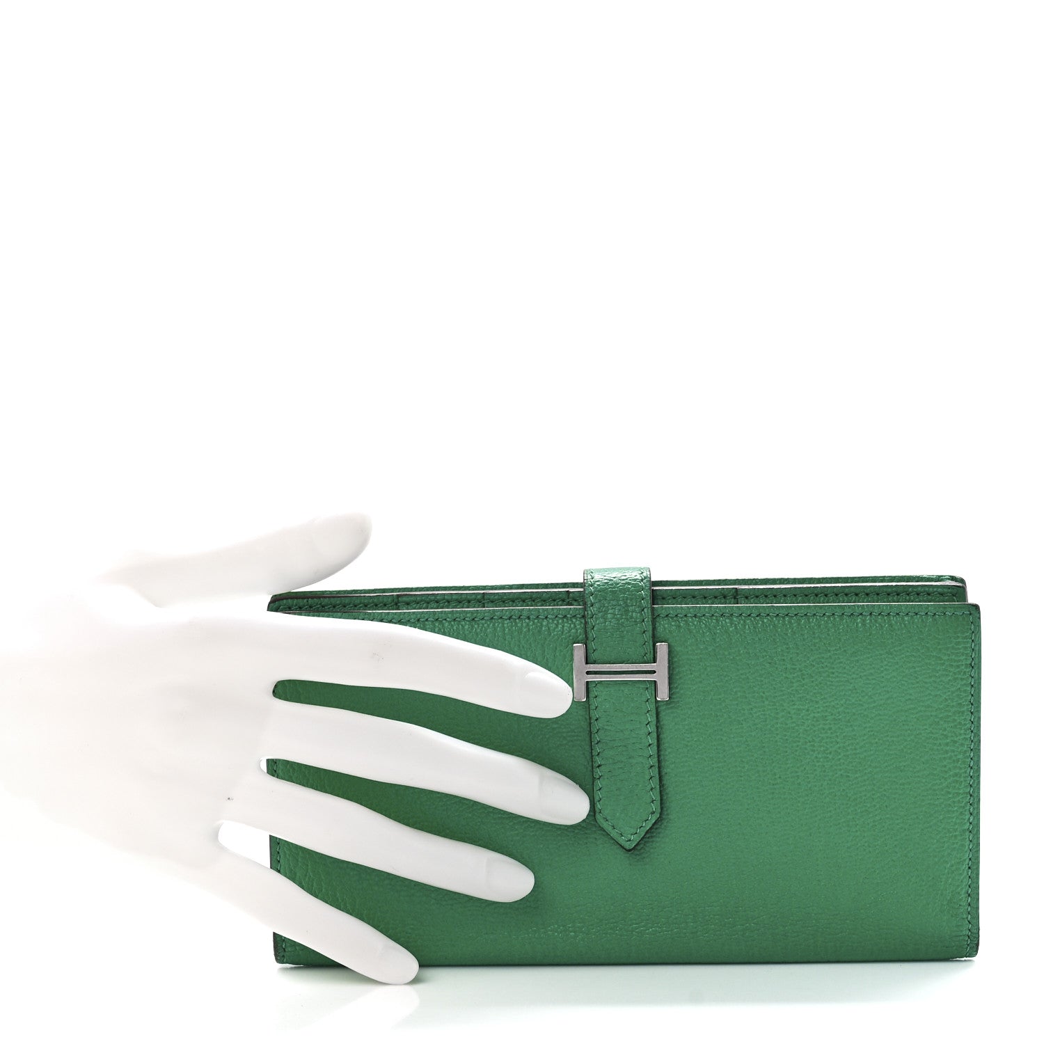 Hermes Chevre Mysore Bearn Gusset Wallet Menthe 2 of 15