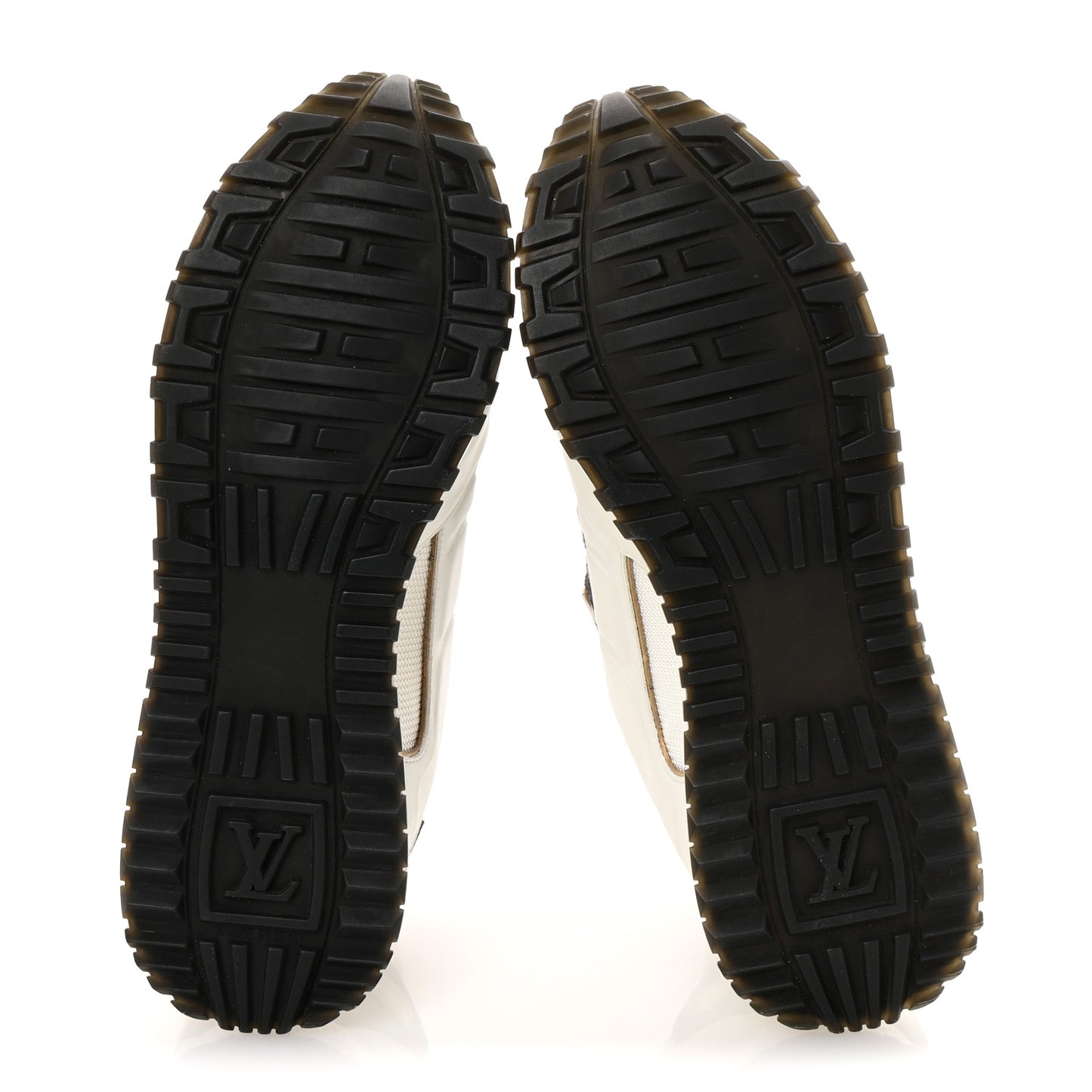 Calfskin Monogram Mesh Run Away Sneakers 37.5 White