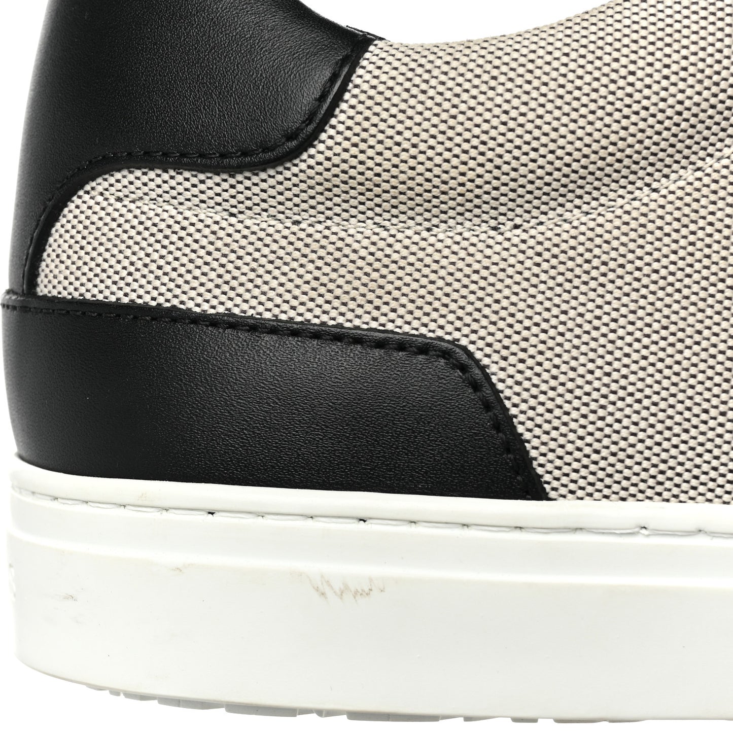 Calfskin Canvas Day Sneakers 41.5 Black White