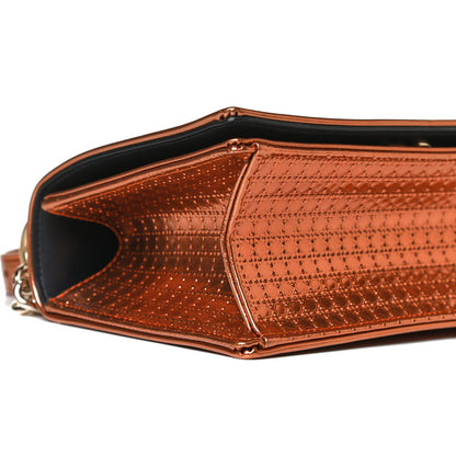Christian Dior Metallic Patent Micro-Cannage Small Diorama Flap Bag Orange 15 of 23