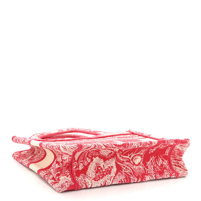 Christian Dior Canvas Embroidered Mini Toile De Jouy Book Tote Raspberry 4 of 9